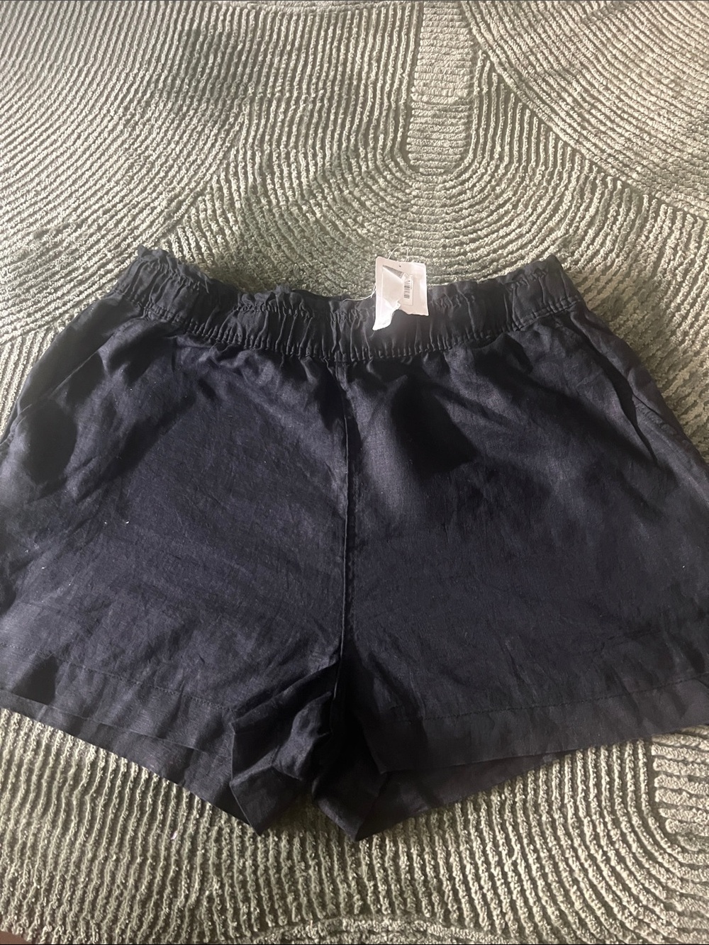 H&M Women's Navy High-Waist Elastic Shorts